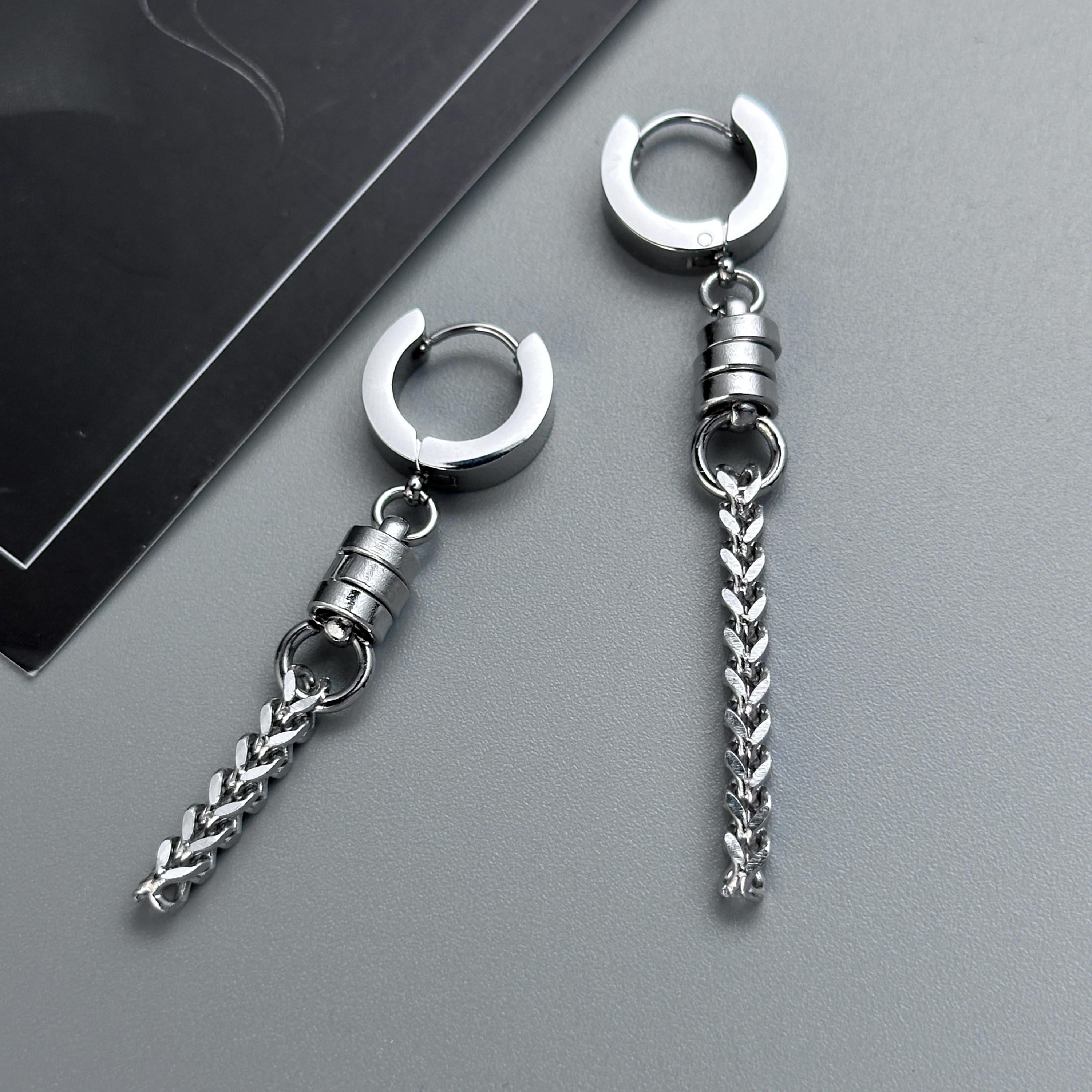 Long Chain Earrings | Mechanical Soft Industrial Gender-Neutral Jewelry