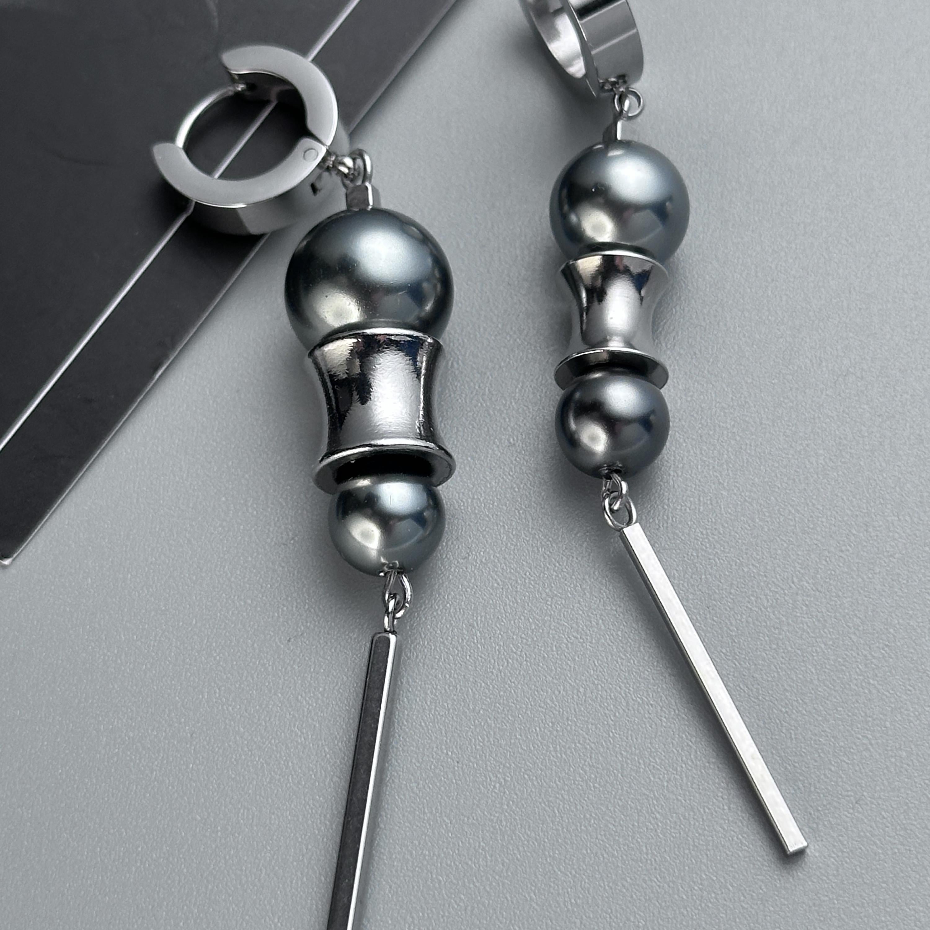 Hoop Bar Earrings | Soft Industrial Gender-Neutral Jewelry